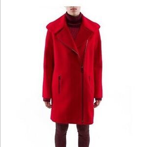ZAC Zac Posen Julienne Crimson red wool coat